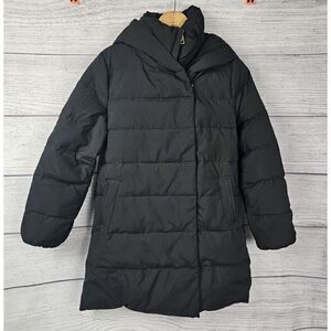 Zara Basic Grey Duck Down & Feather Puffer Coat Black Size Small
